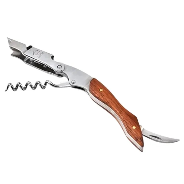 Foldable 3-in-1 corkscrew wine bottle opener with beer bottle opener and... from ASI 37218 Athena Promo (tm)