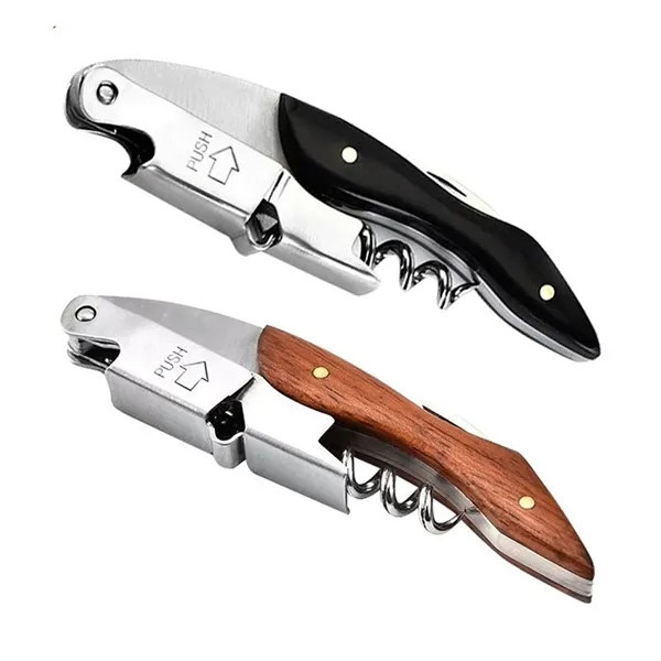 Foldable 3-in-1 corkscrew wine bottle opener with beer bottle opener and... from ASI 37218 Athena Promo (tm)