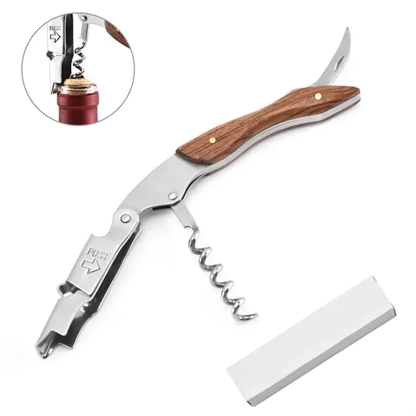 Foldable 3-in-1 corkscrew wine bottle opener with beer bottle opener and... from ASI 37218 Athena Promo (tm)