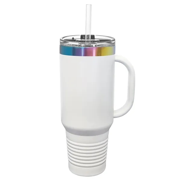Ion-plated laser-engraved insulated travel mug. Comes with a lid and straw.... from ASI 45795 Colorguppy Printing