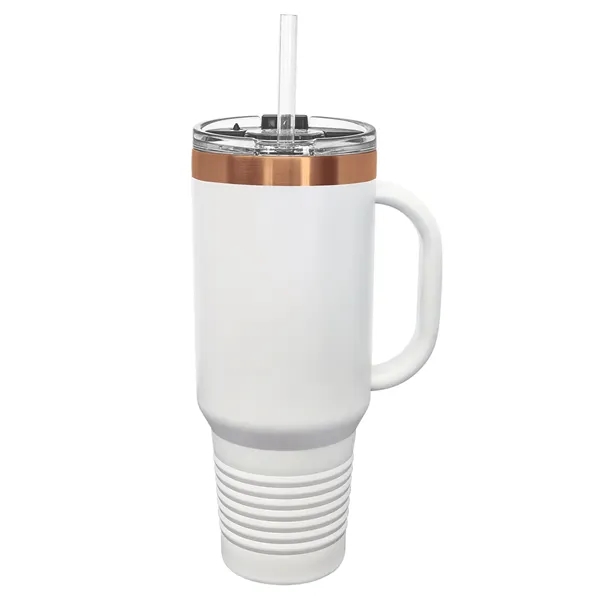 Ion-plated laser-engraved insulated travel mug. Comes with a lid and straw.... from ASI 45795 Colorguppy Printing