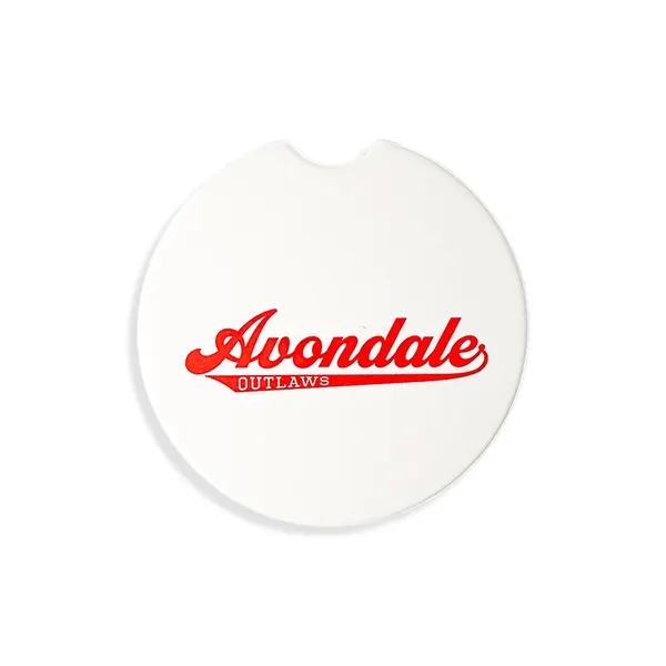 This 2-9/16" absorbent dolomite stone car coaster set fits most cup... from ASI 92980 WOV-IN® / Universal Strap/Wov-In Line