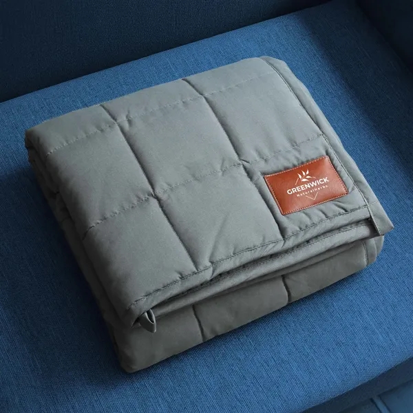 5lb. weighted blanket with a leather patch (for printing). Comes packaged... from ASI 61966 HPG / Mixie