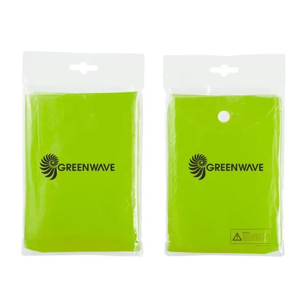 Disposable rain poncho with hood and clear pouch.... from ASI 63549 Jornik Manufacturing Corp