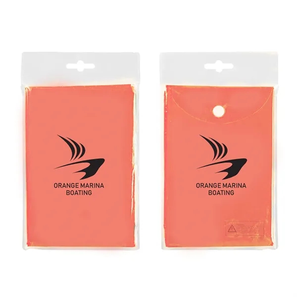 Disposable rain poncho with hood and clear pouch.... from ASI 63549 Jornik Manufacturing Corp