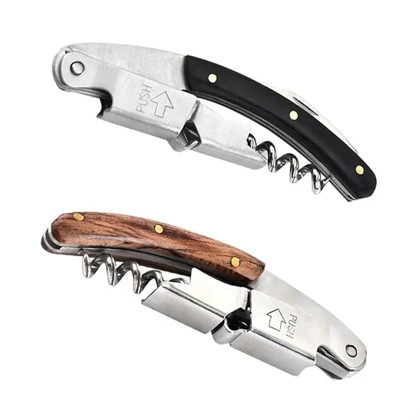 Multi-purpose foldable corkscrew wine bottle opener with beer bottle opener and... from ASI 37218 Athena Promo (tm)