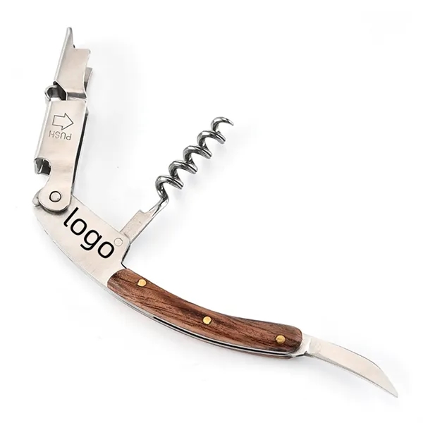 Multi-purpose foldable corkscrew wine bottle opener with beer bottle opener and... from ASI 37218 Athena Promo (tm)