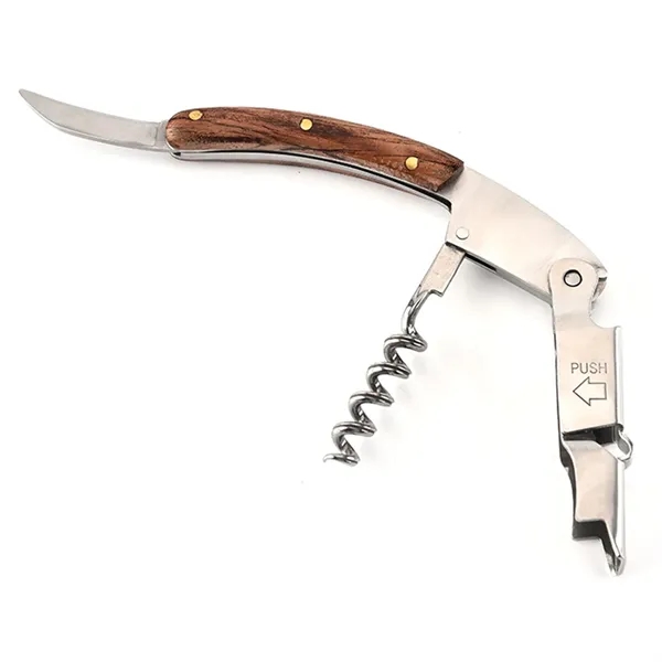 Multi-purpose foldable corkscrew wine bottle opener with beer bottle opener and... from ASI 37218 Athena Promo (tm)