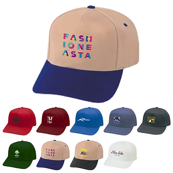 100% cotton twill five paneled adjustable cap in assorted colors.... from ASI 39820 Opusline (Benmex) / Opus Line