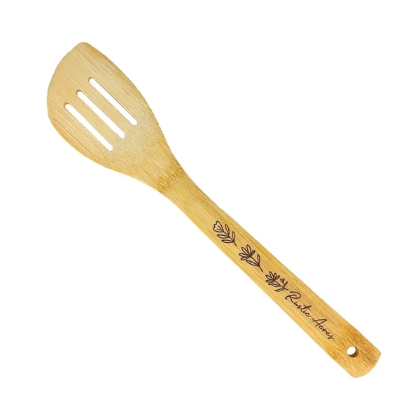 Durable bamboo slotted spatula, safe for non-stick cookware, stain-resistant, and eco-friendly;... from ASI 92980 WOV-IN® / Universal Strap/Wov-In Line