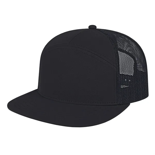 Medium profile seven panel structured cap with classic flat bill visor... from ASI 43792 Cap America Inc