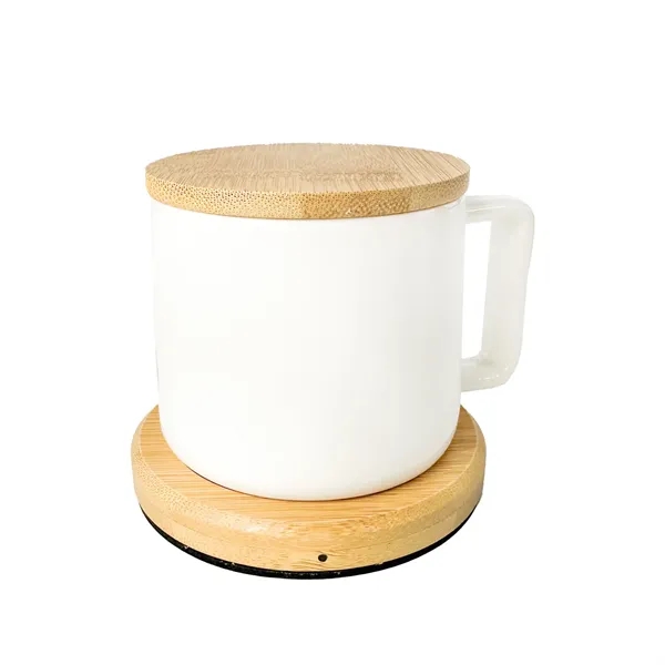 Keep drinks warm with this bamboo mug warmer and ceramic mug;... from ASI 92980 WOV-IN® / Universal Strap/Wov-In Line