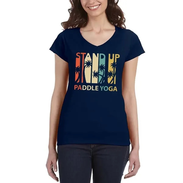 Ladies' SoftStyle® fitted V-neck t-shirt.... from ASI 39552 BEL Promo