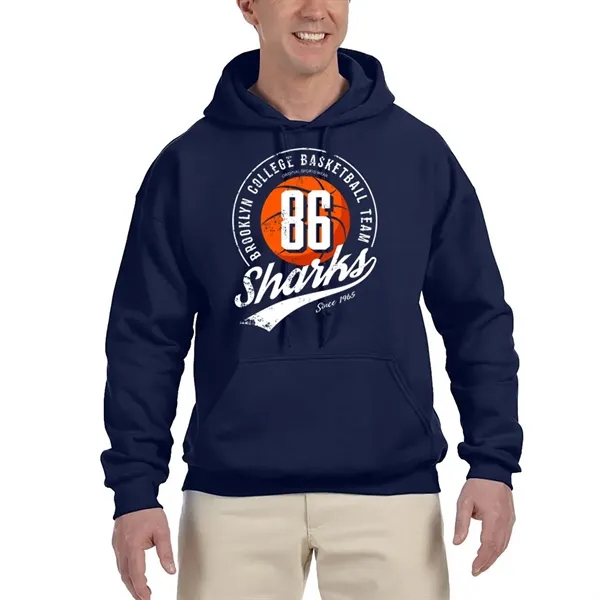 Cotton/poly adult hooded sweatshirt with front pouch pocket.... from ASI 39552 BEL Promo