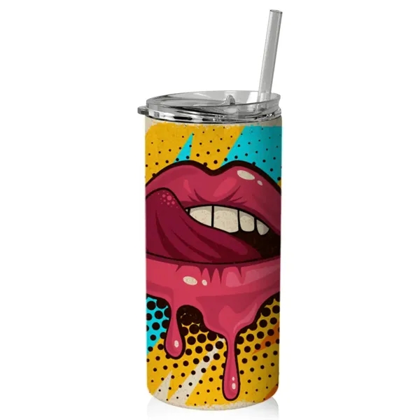 16 oz. skinny tumbler with lid and straw.... from ASI 39552 BEL Promo
