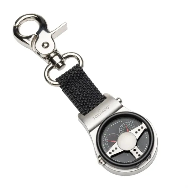 Streamlined Pocket Watch features a unique steering wheel design and carabiner... from ASI 84592 St Regis Group
