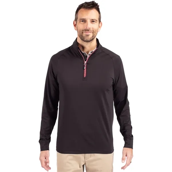 Men's sweatshirt with a quarter zip, brushed back fleece, raglan sleeves,... from ASI 47965 Cutter & Buck