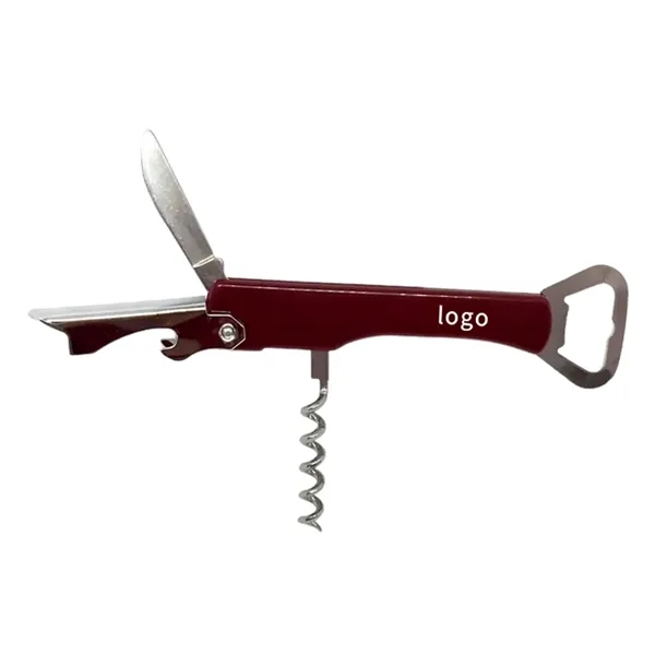 Foldable multi-purpose corkscrew and bottle opener with knife with imprint... from ASI 37218 Athena Promo (tm)