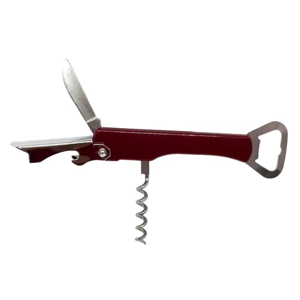 Foldable multi-purpose corkscrew and bottle opener with knife with imprint... from ASI 37218 Athena Promo (tm)
