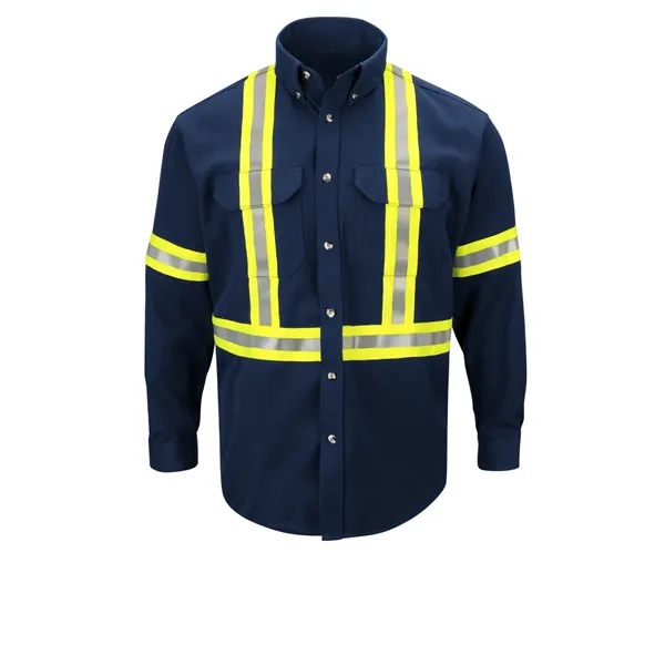 Bulwark Shirts - Men's Fr Long Sleeve W/Reflective... from ASI 86018 Scrub Authority
