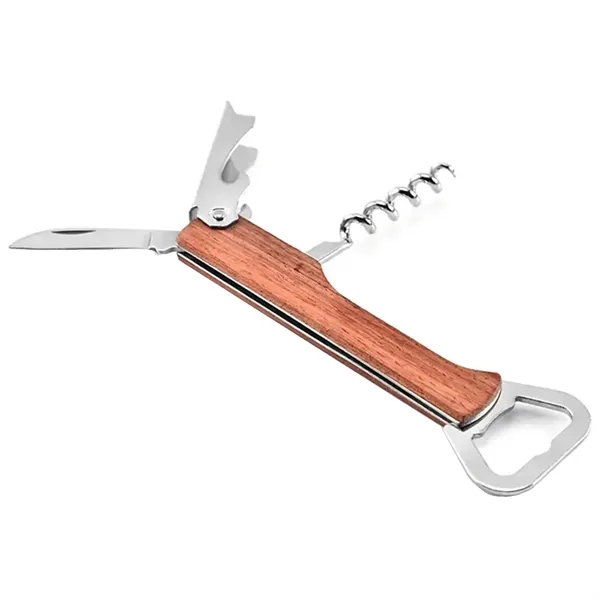 Multi-function wooden corkscrew bar tool opener with imprint... from ASI 37218 Athena Promo (tm)