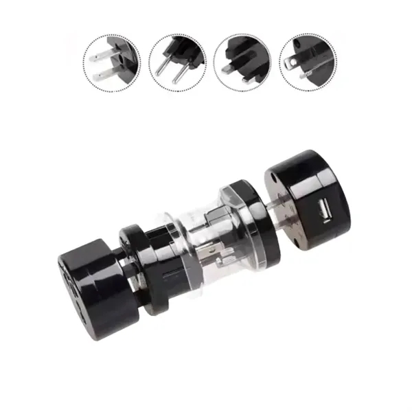 4-in-1 universal travel adapter with USB port plus1 color silkscreen on... from ASI 37218 Athena Promo (tm)