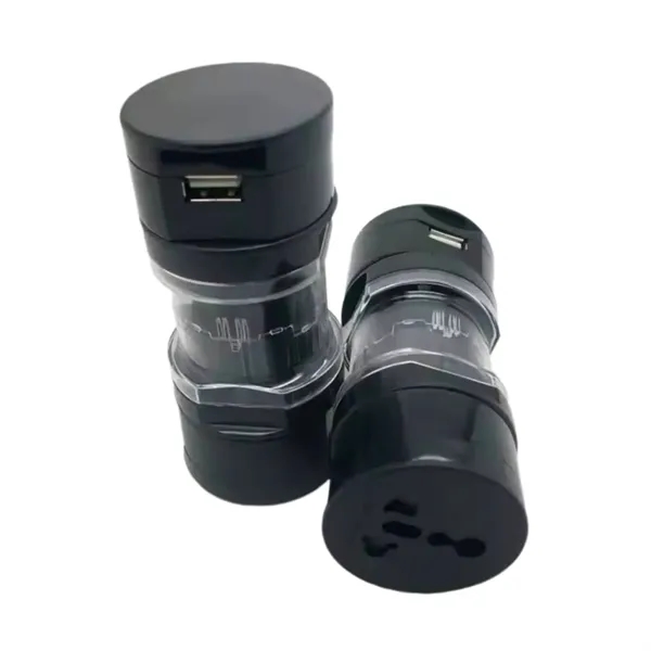 4-in-1 universal travel adapter with USB port plus1 color silkscreen on... from ASI 37218 Athena Promo (tm)