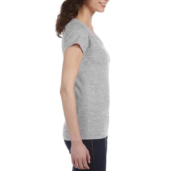 Ladies 100% preshrunk cotton V-neck t-shirt plus 1 color silkscreen imprint... from ASI 37218 Athena Promo (tm)