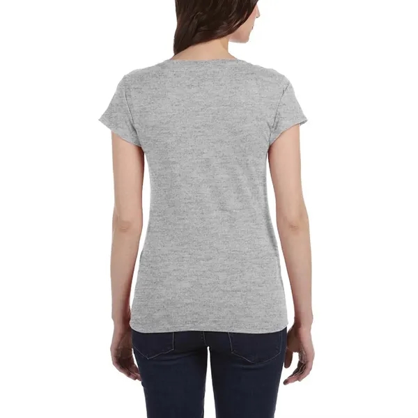 Ladies 100% preshrunk cotton V-neck t-shirt plus 1 color silkscreen imprint... from ASI 37218 Athena Promo (tm)
