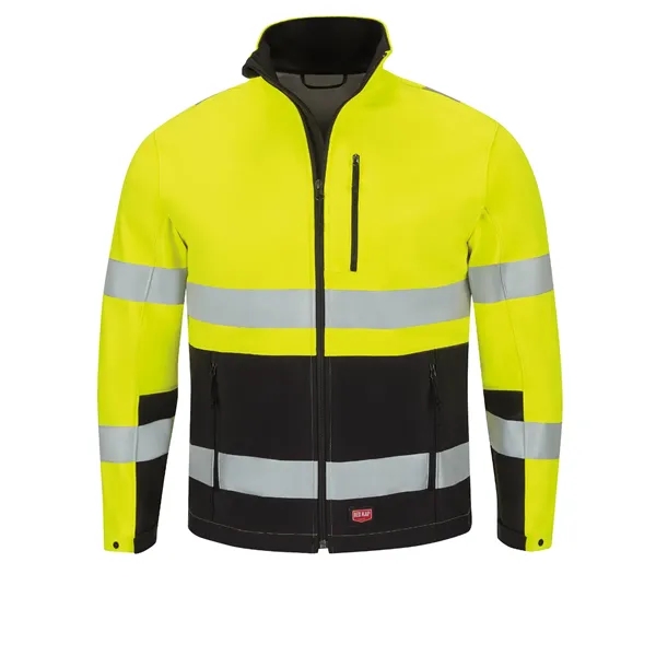 Red Kap Hi-Visibility - Men's Soft Shell Jacket... from ASI 86018 Scrub Authority / Uniform Stores