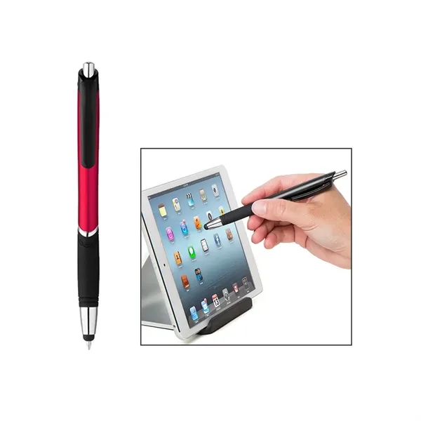 Plastic click action ballpoint pen with soft touch stylus tip... from ASI 31517 Admart Products / Admart Line