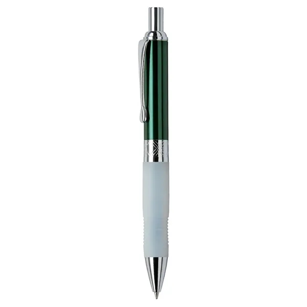 Click action ballpoint pen with colorful metallic cap and frosted rubber... from ASI 31517 Admart Products / Admart Line