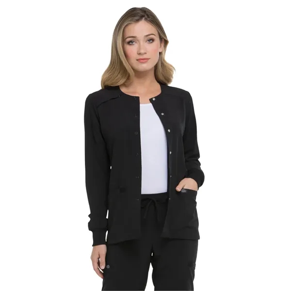 Dickies EDS Essentials Women's Snap Front Warm-up Jacket... from ASI 86018 Scrub Authority / Uniform Stores