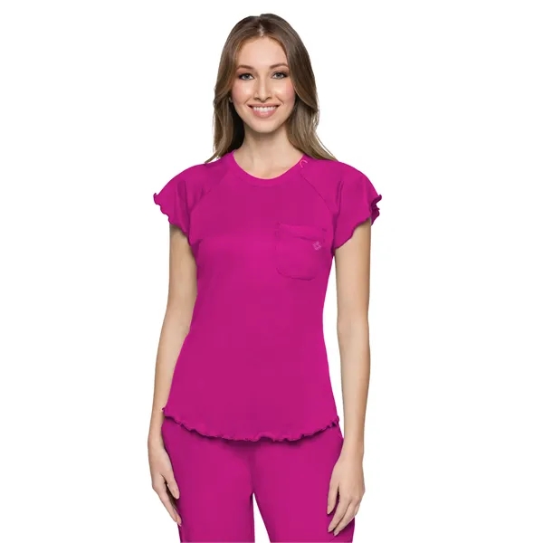 Med Couture - MC Layers - Women's 1-Pocket Lettuce-Edged Top... from ASI 86018 Scrub Authority / Uniform Stores