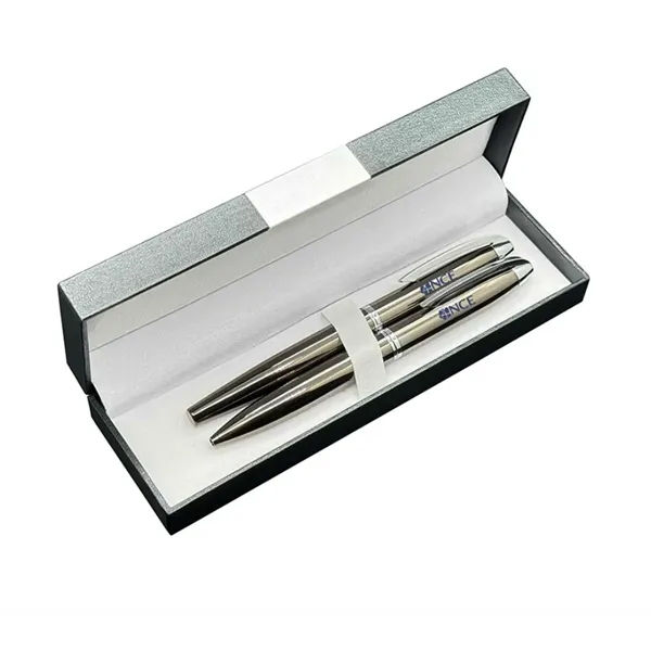 Deluxe double pen box with Juno rollerball and ballpoint.... from ASI 68190 Lungsal / Lungsal