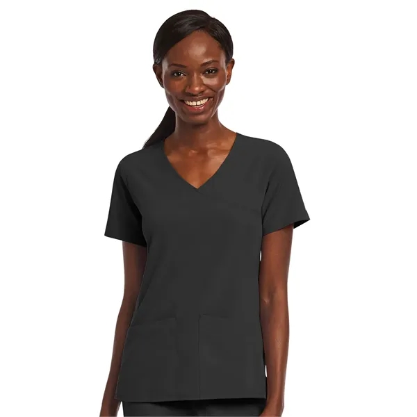 Maevn Matrix Impulse Women's Knit Panel Mock Wrap Top... from ASI 86018 Scrub Authority / Uniform Stores