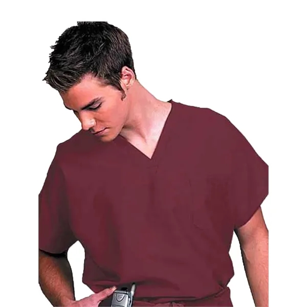 Fashion Seal - Poplin - Unisex 1-Pocket Scrub Top in Burg...... from ASI 86018 Scrub Authority / Uniform Stores