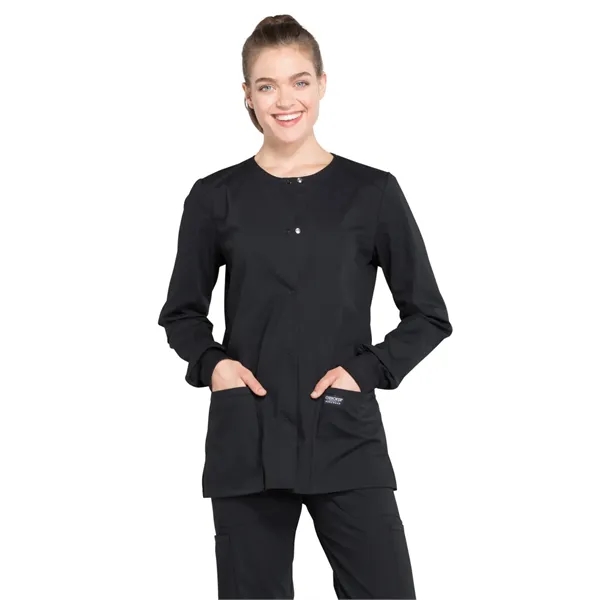 Cherokee WW Professionals Women's Snap Front Warm-up Jacket... from ASI 86018 Scrub Authority / Uniform Stores
