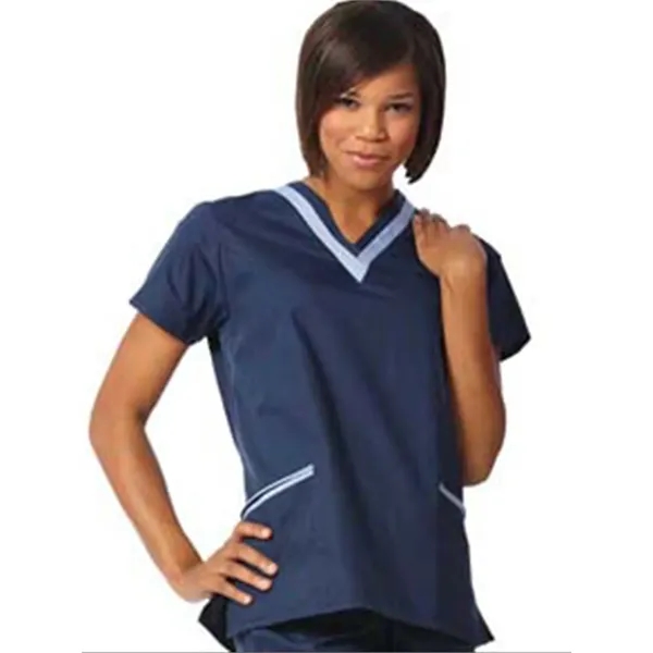 Fashion Seal - Poplin - Womens Double V-Neck Tunic... from ASI 86018 Scrub Authority / Uniform Stores