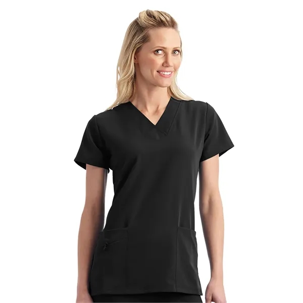 V-Neck Zipper Pocket Top... from ASI 86018 Scrub Authority / Uniform Stores