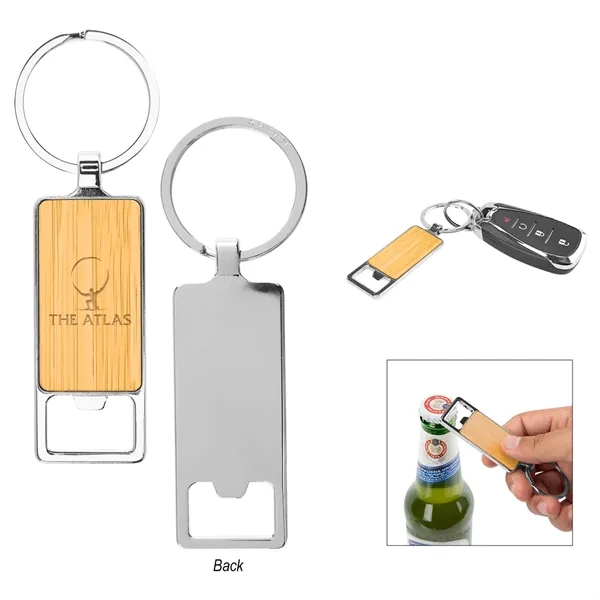 Bamboo key tag with bottle opener and split ring attachment.... from ASI 61125 Hit Promotional Products / Hit®