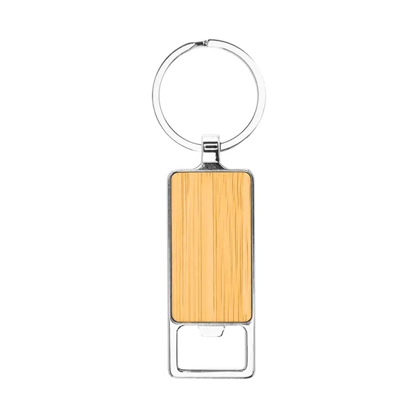 Bamboo key tag with bottle opener and split ring attachment.... from ASI 61125 Hit Promotional Products / Hit®