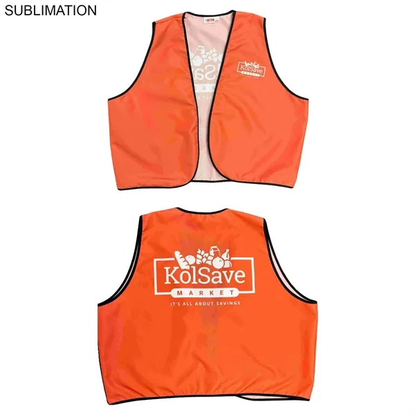 Domestic Made SAFETY Poplin Vest, Fully Sublimated front and back, Available... from ASI 53509 FIEL-Fairdeal Import & Export / FIEL