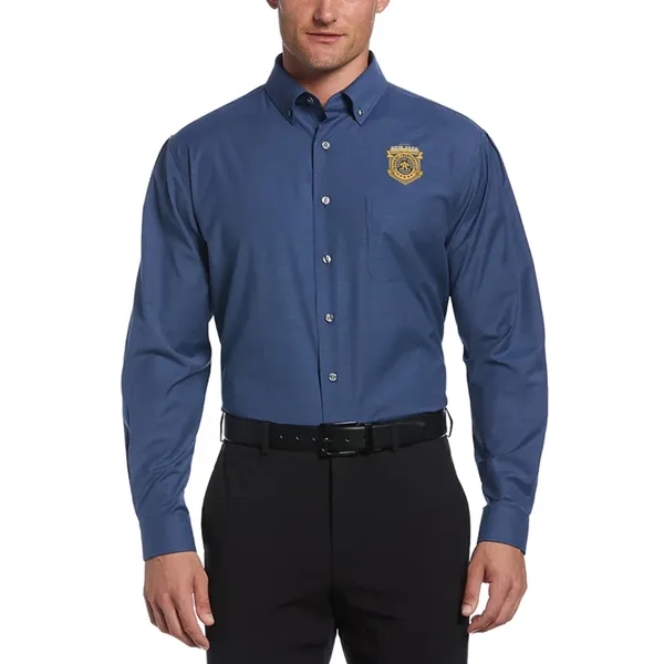 Unisex heathered woven shirt with 8-button front and left chest pocket.... from ASI 39552 BEL Promo