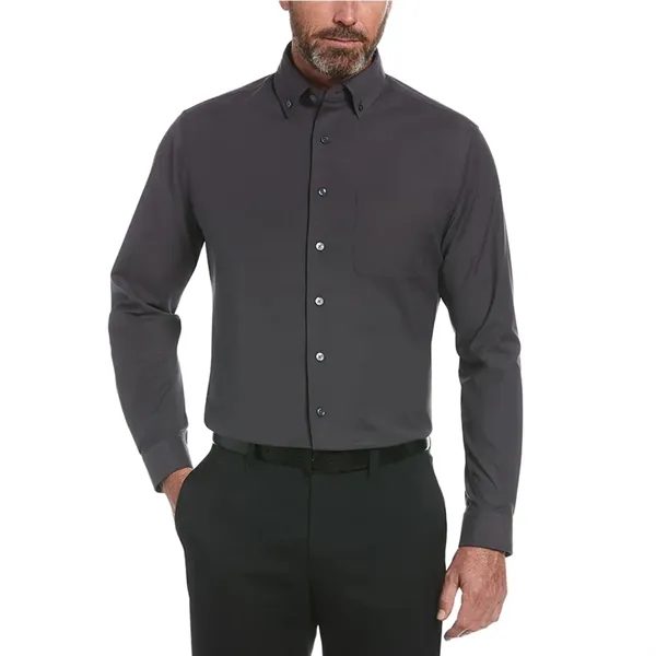 Unisex heathered woven shirt with 8-button front and left chest pocket.... from ASI 39552 BEL Promo