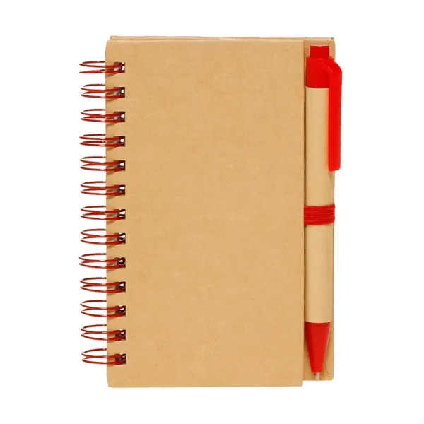 Recycled spiral notebook with pen plus 1 color silkscreen imprint on... from ASI 37218 Athena Promo (tm)
