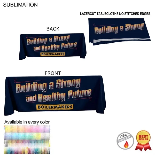 6' LazerCut 4-Sided Sublimated Tablecloth, Drape Style, Closed Back... from ASI 53509 FIEL-Fairdeal Import & Export / FIEL