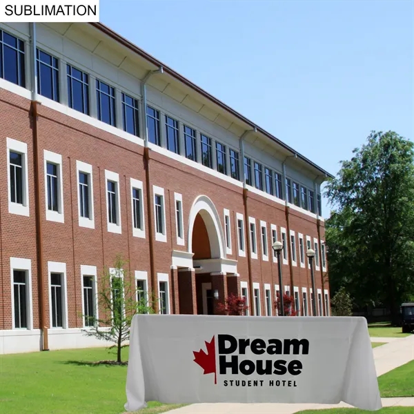 6' LazerCut 4-Sided Sublimated Tablecloth, Drape Style, Closed Back... from ASI 53509 FIEL-Fairdeal Import & Export / FIEL