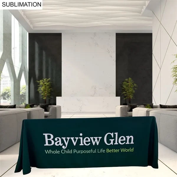 Full-color sublimation printed faculty table throw for 6' table with closed... from ASI 53509 FIEL-Fairdeal Import & Export / FIEL