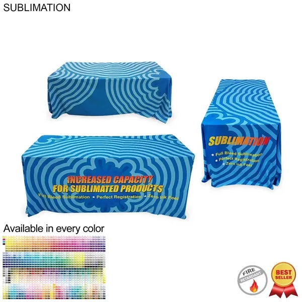 Full-color sublimation printed table throw for 6' table with closed back.... from ASI 53509 FIEL-Fairdeal Import & Export / FIEL